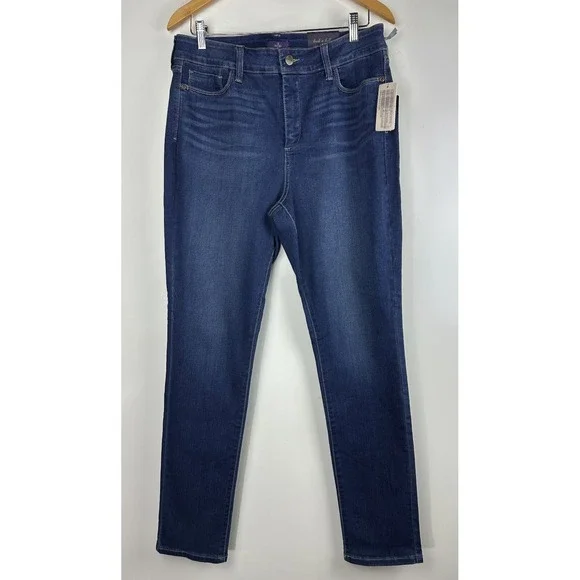 NWT NYDJ Alina Skinny Legging Blue Denim Stretch Echo Valley Medium Wash Size 14 - Picture 2 of 14